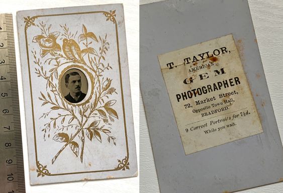 The front and back of a gem tintype