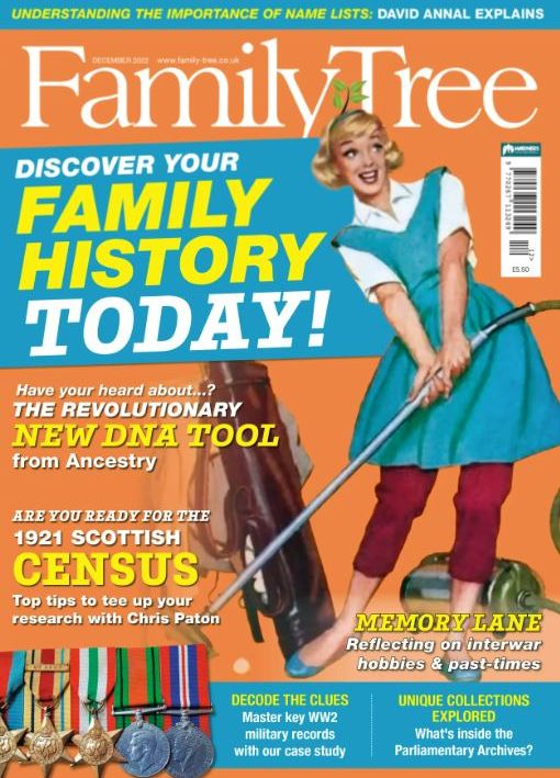 Front cover of Dec 2022 Family Tree magazine
