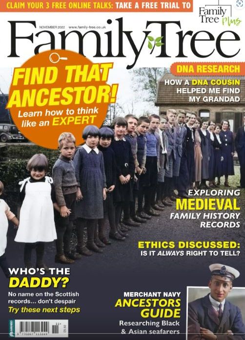 Front cover of November 2022 Family Tree magazine