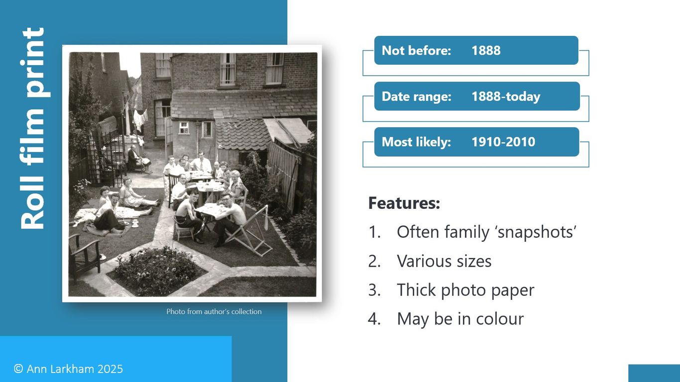 Information about roll film prints