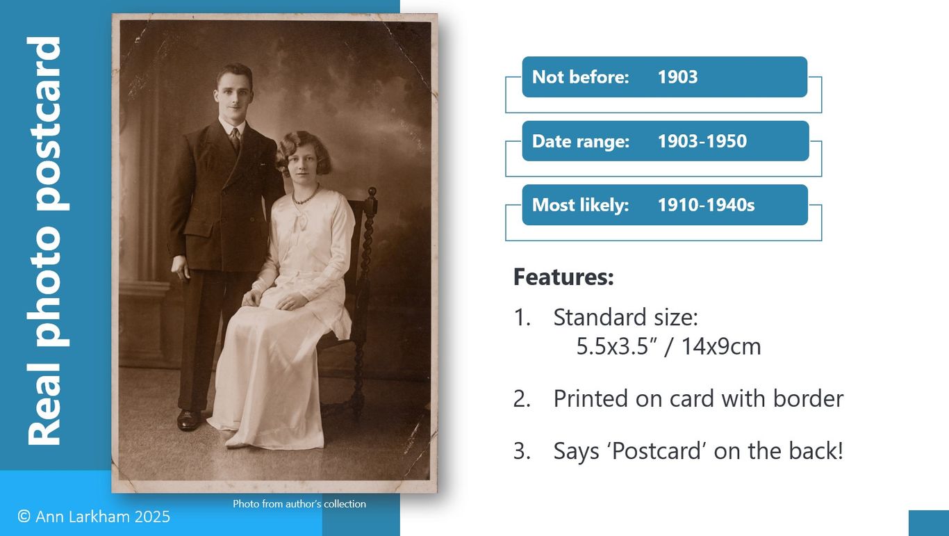 Information about real photo postcards