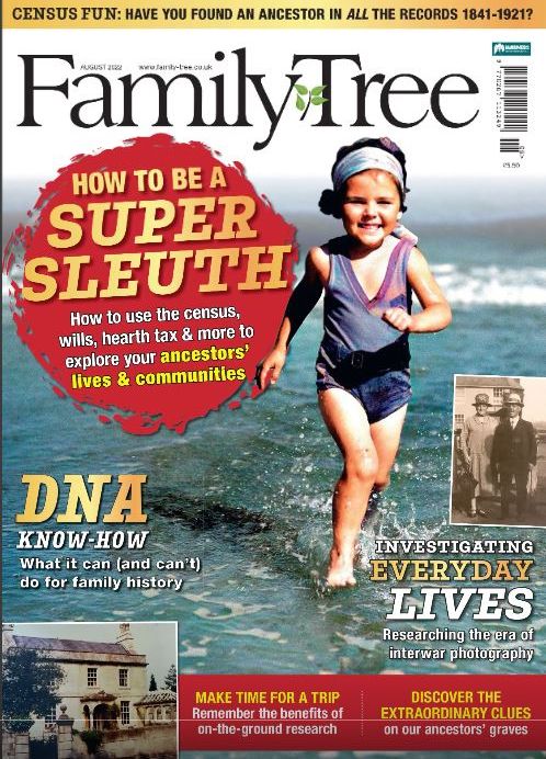 Front cover of August 2022 Family Tree magazine