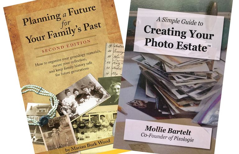 2 books called Planning a future for your family's past ,and A simple guide to creating your photo estate