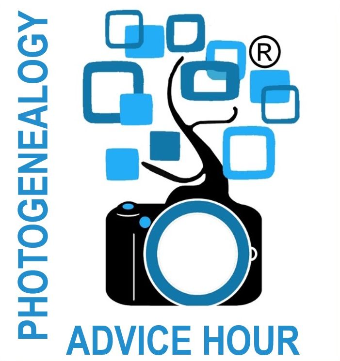 Photogenealogy logo which is a stylised tree growing out of a camera 