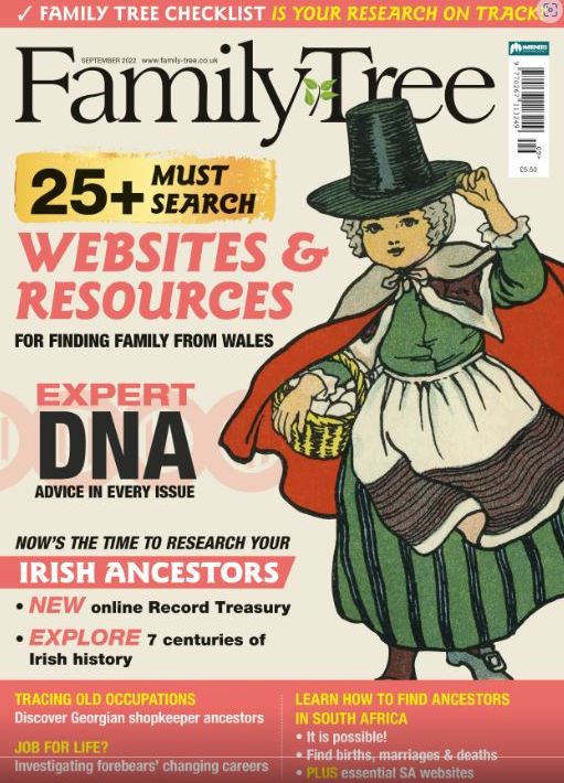 Front cover of September 2022 Family Tree magazine