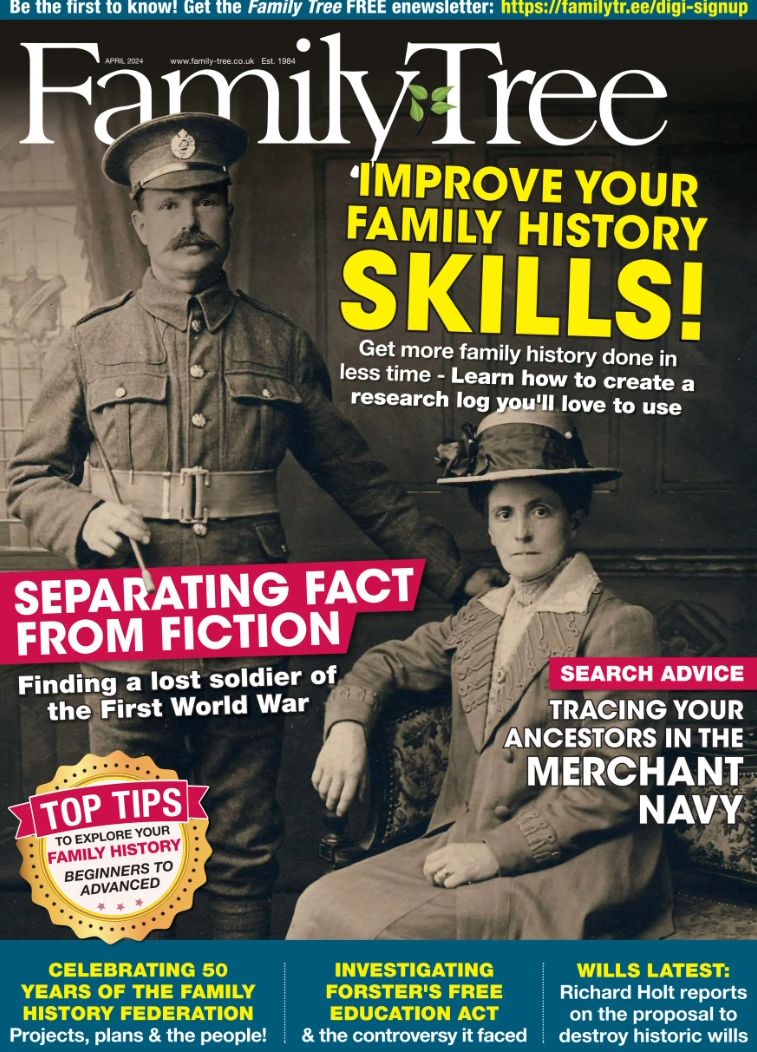 Front cover of April 2024 Family Tree magazine